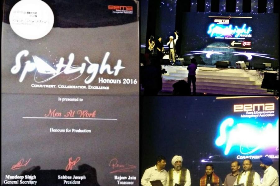 BEST PRODUCTION COMPANY ( 2016 ) for Commitment, Collaboration and Excellence in the field of production at the SPOTLIGHT AWARDS held in Delhi.